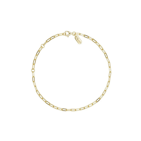 Chunky Square Link Chain Armband klein, vergoldet – Ansicht 1