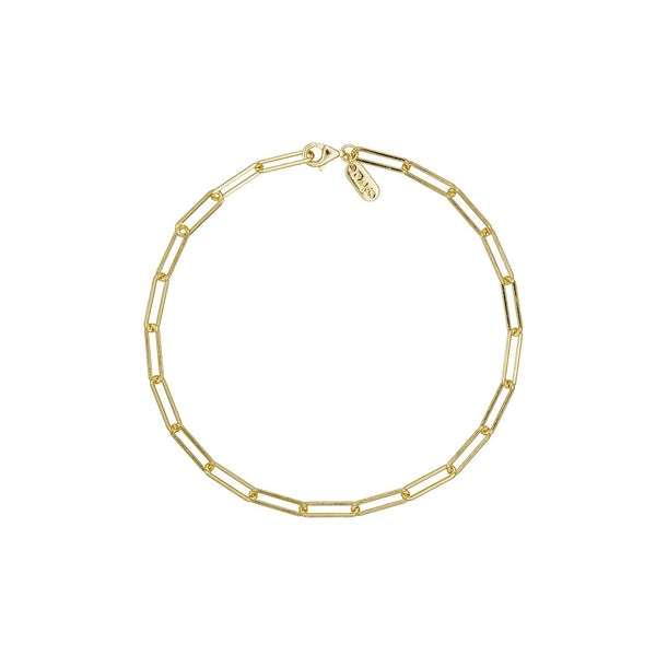 Chunky Square Link Chain Armband groß, vergoldet – Ansicht 1