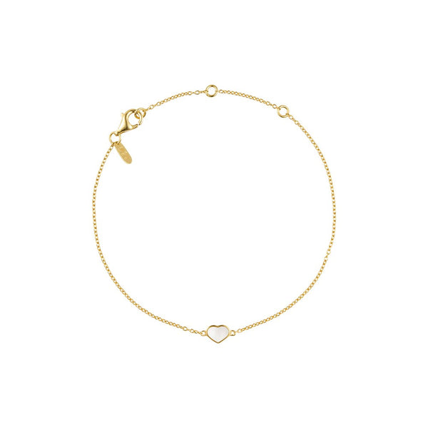Pearl Little Big Love Armband vergoldet mit Perlmuttherz von Design Letters