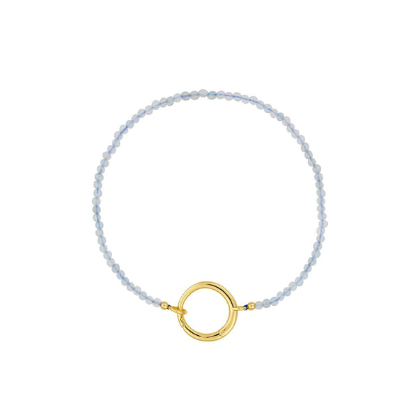 Gemstone Charm Lock Armband 2mm