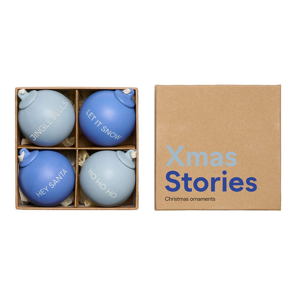 XMAS Stories Kugel-Anhänger – 60mm/4-er Set von Design Letters