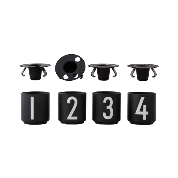 Advent Set Black Mini Cups + Candle Holders von Design Letters