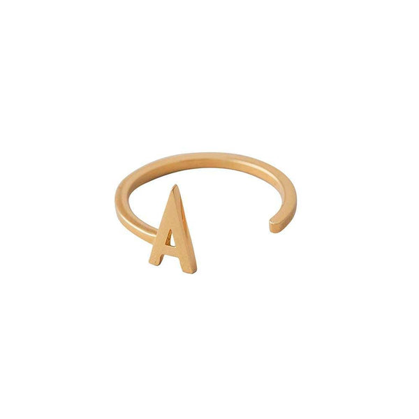 Initial Ring mit Buchstabe A–Z 18k vergoldet von Design Letters