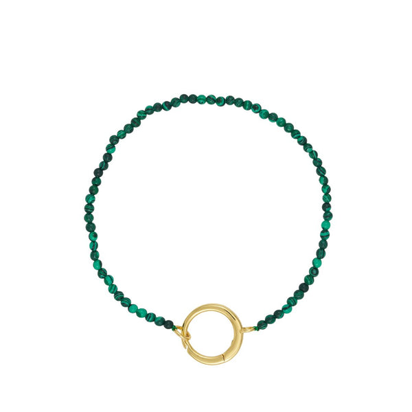 Gemstone Charm Lock Armband 2mm