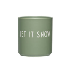 Lieblingsbecher – Weihnachtstasse, Porzellan, Grün, LET IT SNOW