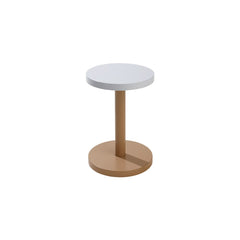 STORD Hocker & Beistelltisch – Klein 45 cm, Beige/Eisblau