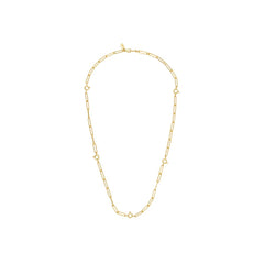 Ruth large chunky charm lock Halskette, vergoldet