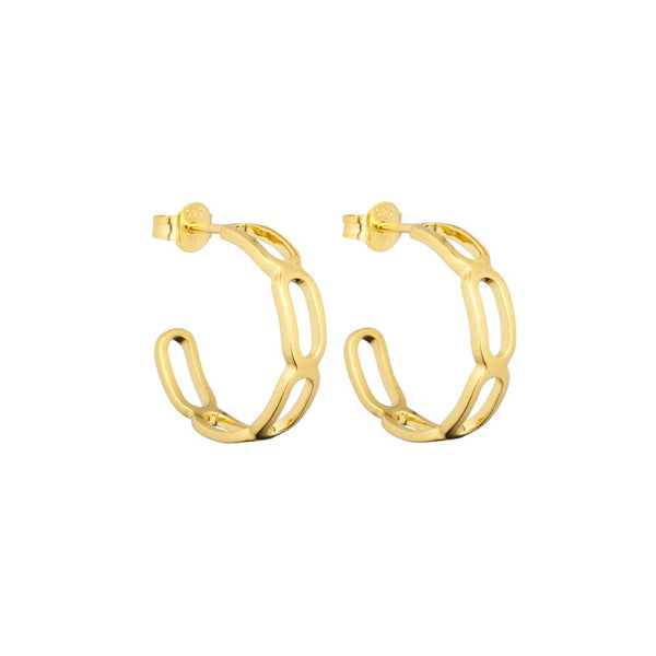 Square Link Creolen 2er-Set 18k vergoldet von Design Letters (Bild 1)