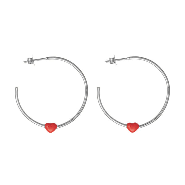 Little Big Love Creolen (set of 2 pcs) - versilbert