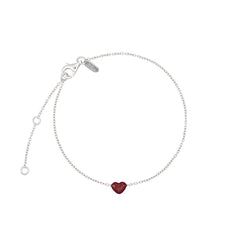 Little Big Love Armband Burgundy - Silber