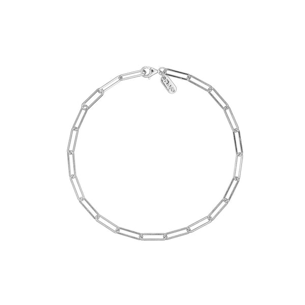 Chunky Square Link Chain Armband groß, Silber – Ansicht 1