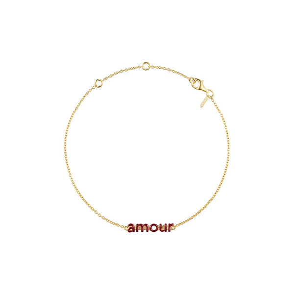 Vocabulary enamel Armband, vergoldet