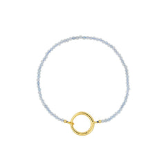 Gemstone Charm Lock Armband 2mm