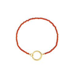 Gemstone Charm Lock Armband 2mm