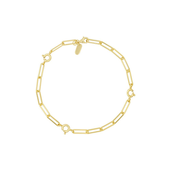 Ruth Chunky Charm-Lock Armband groß, vergoldet – Ansicht 1