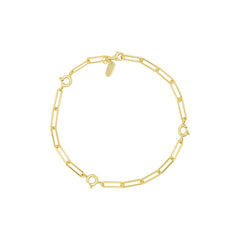 Ruth large chunky charm lock Armband, vergoldet