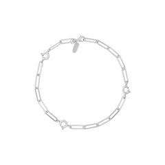 Ruth large chunky charm lock Armband, Silber