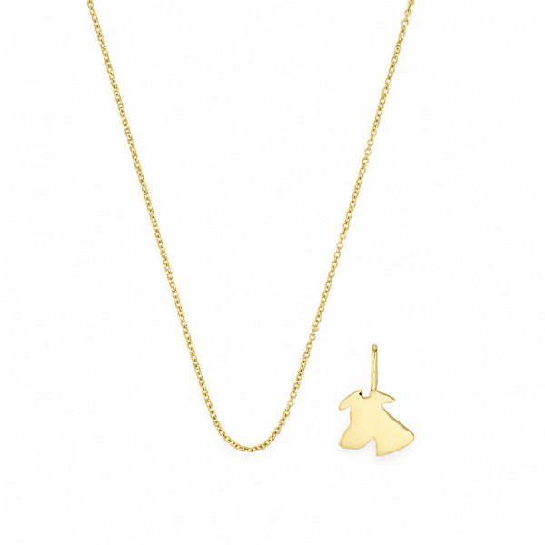 Set: Lucky Icon Necklace Hund – Ankerkette 55 cm & Hunde-Charm, vergoldet