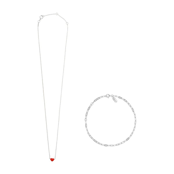 Set: Love Necklace × Chunky Bracelet – Design Letters