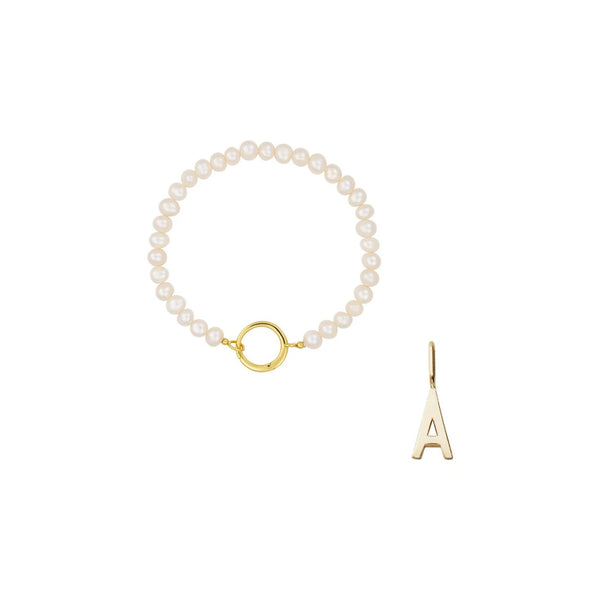 Set: Pearl Initial Bracelet – Design Letters