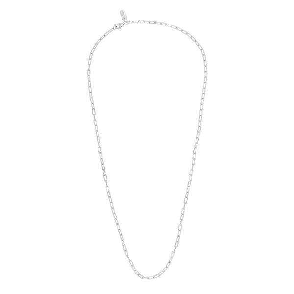 Chunky Square Link Chain Halskette klein, Silber – Ansicht 1