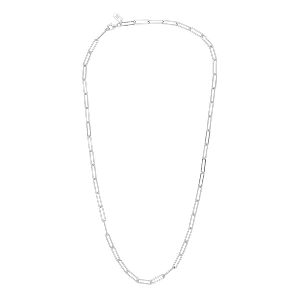 Chunky Square Link Chain Halskette groß, Silber – Ansicht 1