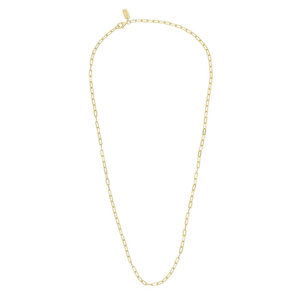 Chunky Square Link Chain Halskette klein, vergoldet – Ansicht 1