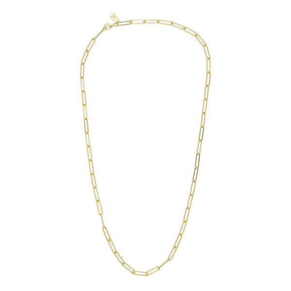 Chunky Square Link Chain Halskette groß, vergoldet – Ansicht 1