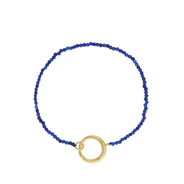 Gemstone Charm Lock Armband 2mm