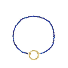 Gemstone Charm Lock Armband 2mm