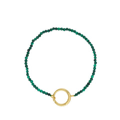 Gemstone Charm Lock Armband 2mm