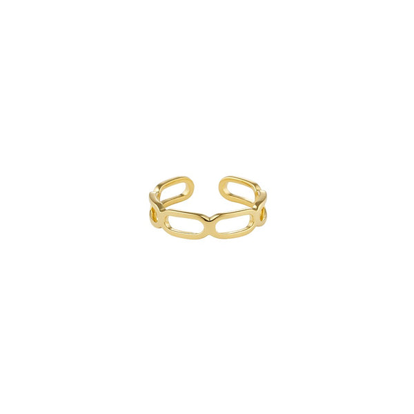 Square Link Ring 18k vergoldet aus recyceltem Silber von Design Letters (Bild 1)